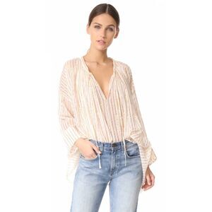 Mes Demoiselles Gloria Gold Stripes Sheer Blouse